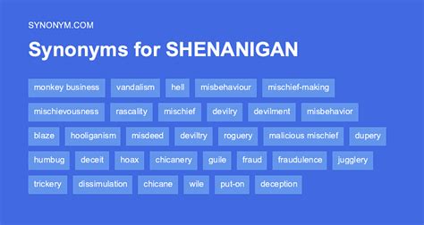 Random word. . Shenanigans synonym